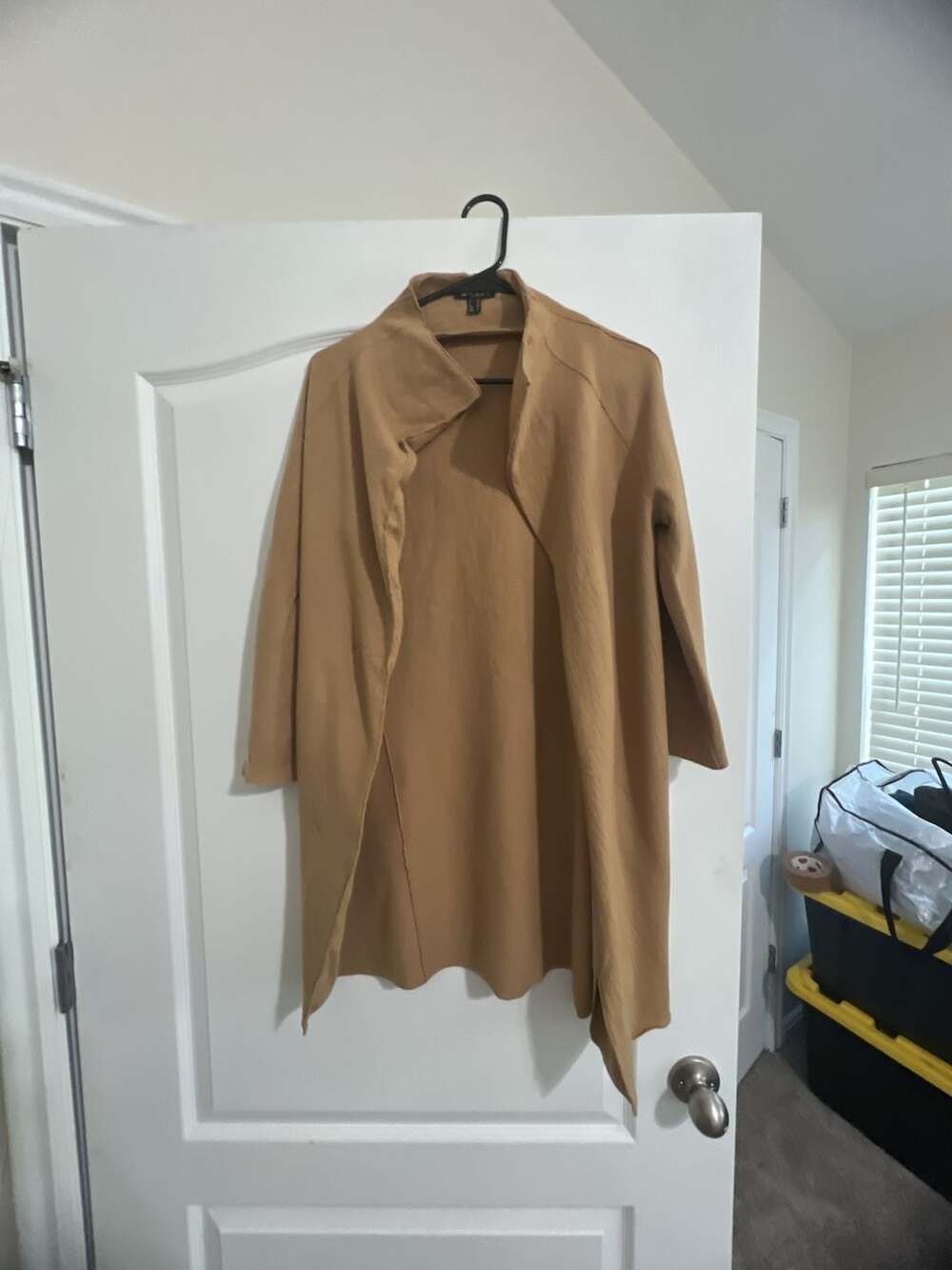 Made in Italy Tan Open Front Coat Jacket Size USA 4